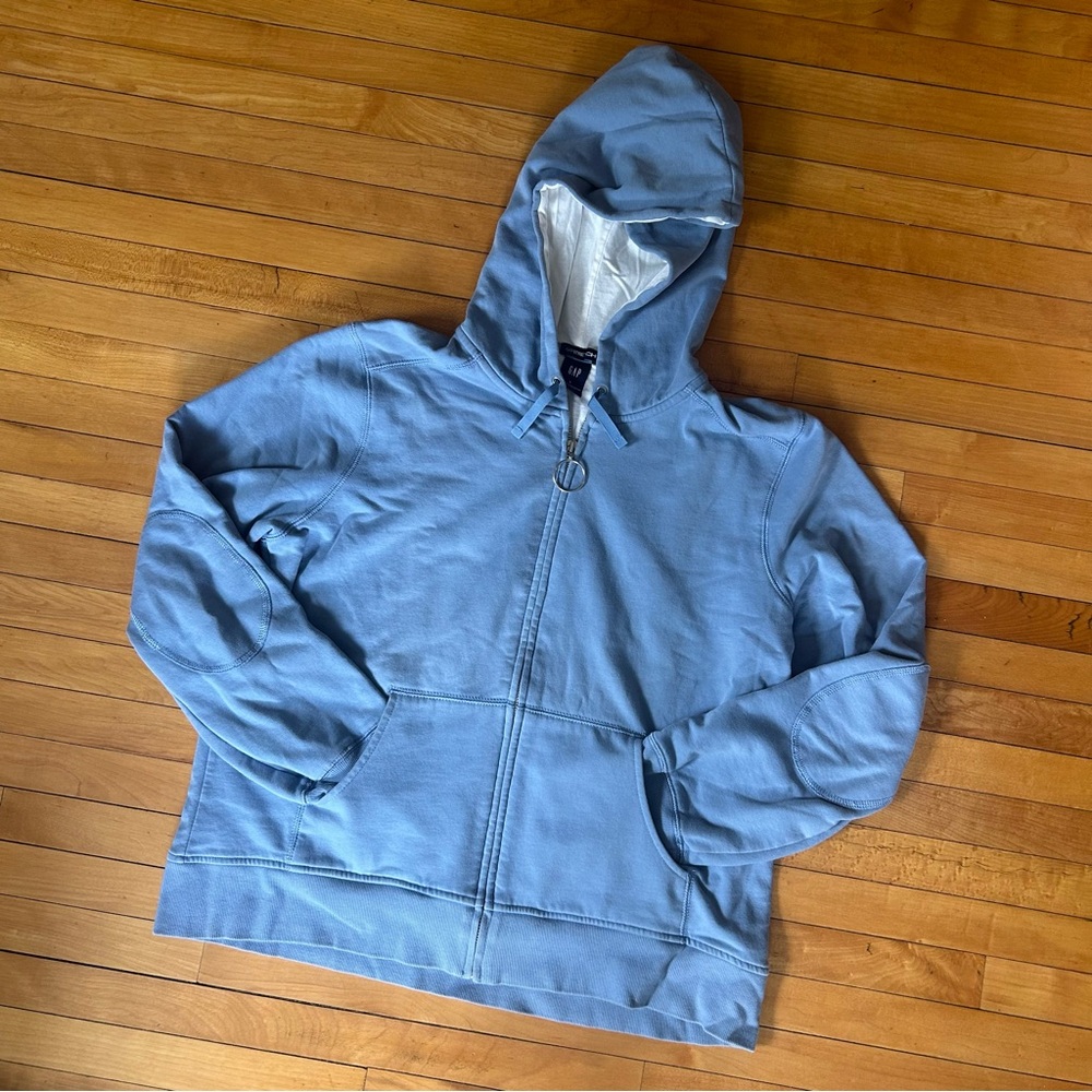 GAP | Zip up hooded sweatshirt hoodie | light blue | size L